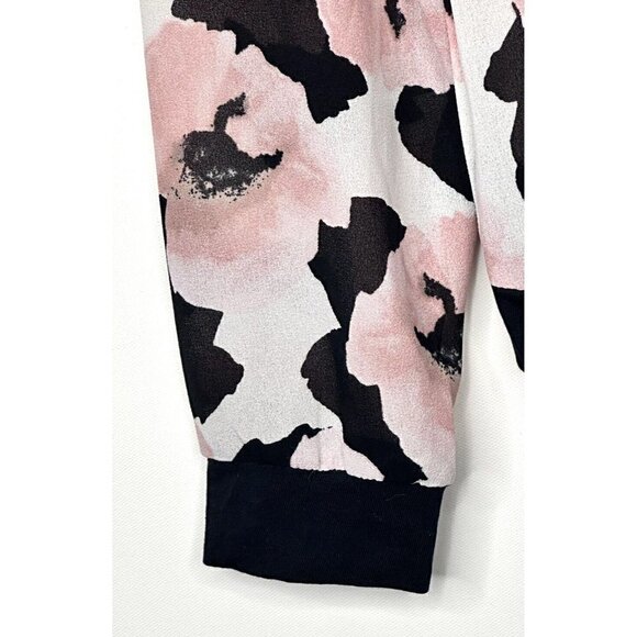 Dynamite Pullover Blouse Pink Black Floral Women Size XS Sheer Long Sleeve - Picture 7 of 11
